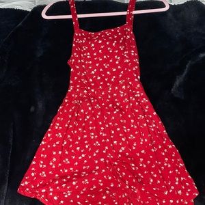 Red and white flower dress